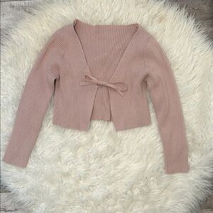 SHEIN Women's Ribbed Pink Cardigan